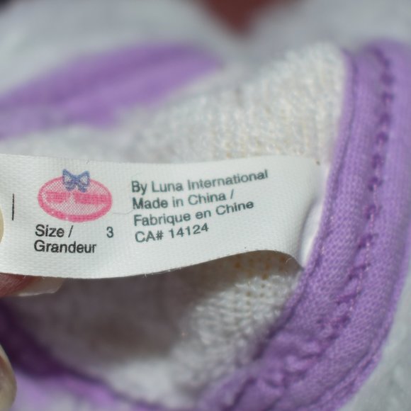 Luna Int'l Baby Girl Purple Soft Fleece Slippers Booties size 3 - Picture 8 of 8